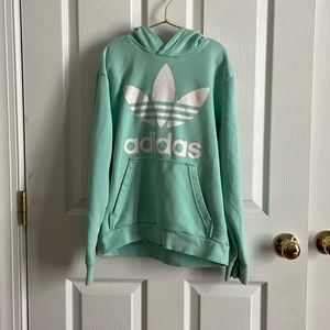 adidas girls aqua blue hoodie